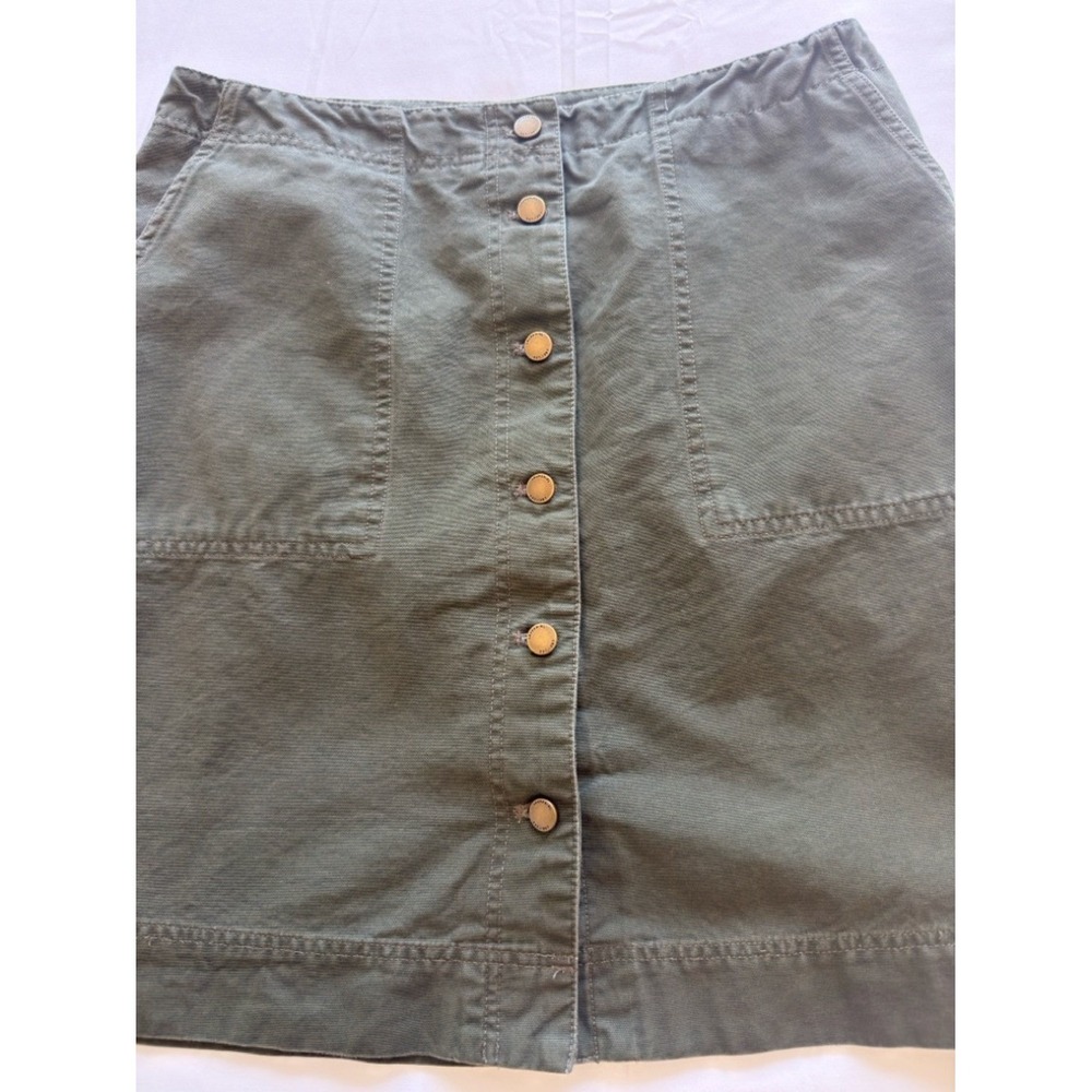 Lauren Ralph Lauren Women's Olive Green Button Front Cotton Mini Skirt Size 10 - Picture 5 of 11